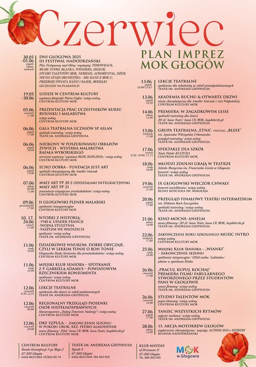Ilustracja wprowadzenia: Czerwiec 2025 w głogowskiej kulturze